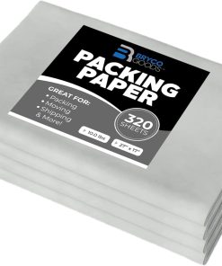 Bryco Goods Newsprint Packing Paper Sheets for Moving - 10lb - 320 Sheets of Newspaper Paper - Wrapping and Protecting Fragile Items. Box Filler. Shipping Supplies - 27 x 17 - Made in the USA