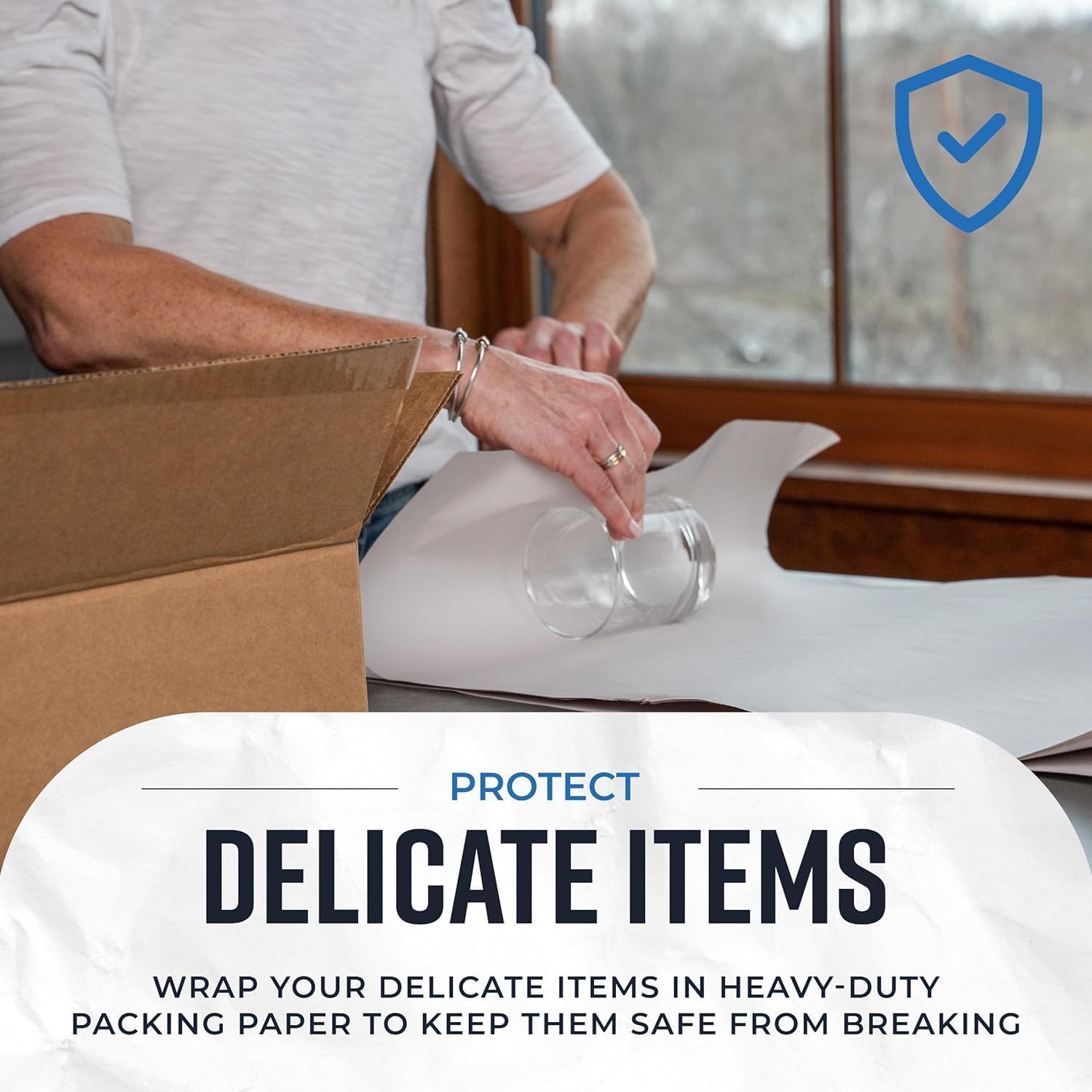 Bryco Goods Newsprint Packing Paper Sheets for Moving - 10lb - 320 Sheets of Newspaper Paper - Wrapping and Protecting Fragile Items. Box Filler. Shipping Supplies - 27 x 17 - Made in the USA - Image 3